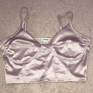 Light pink bustier crop top